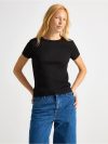 Ribbed short-sleeved top - 3004388-80