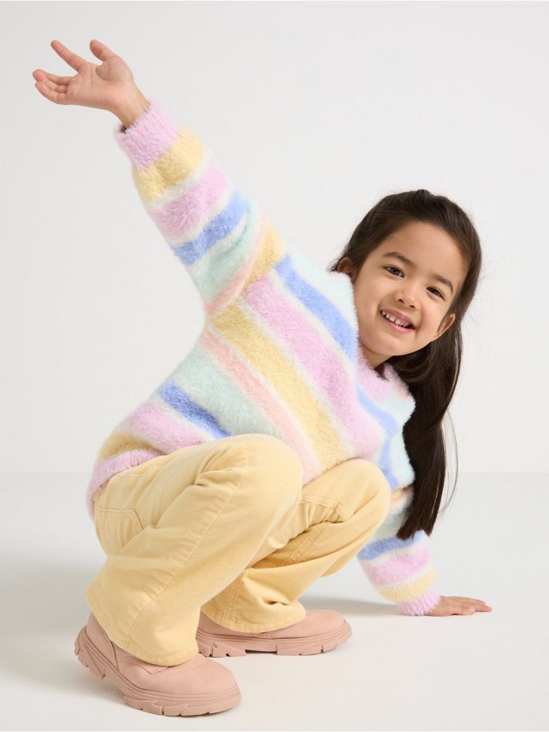 Jumper in feather yarn - Light Pink, 122 - 3004743-3679|122