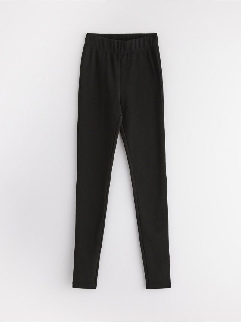 Ribbed leggings with brushed inside - 3005293-80