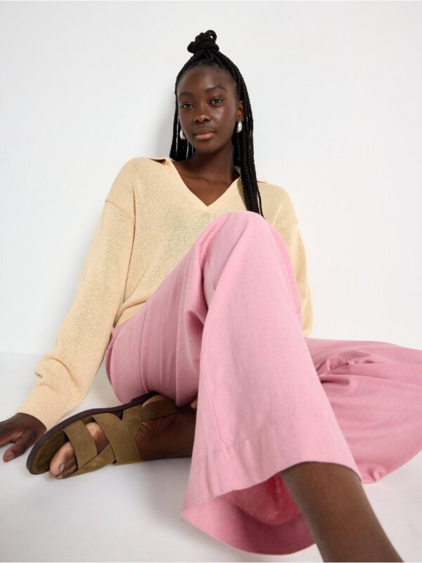 BELLA straight trousers in linen blend - 3005381-7139