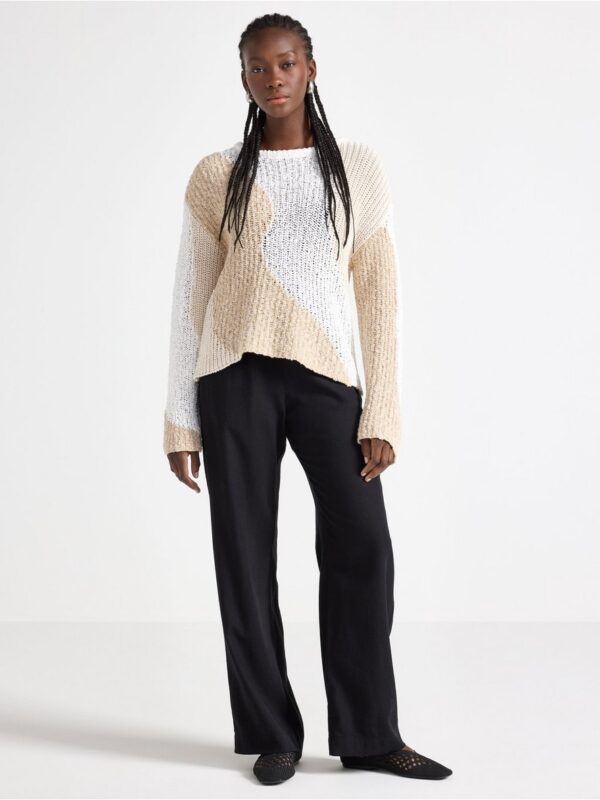 BELLA straight trousers in linen blend - 3005381-80