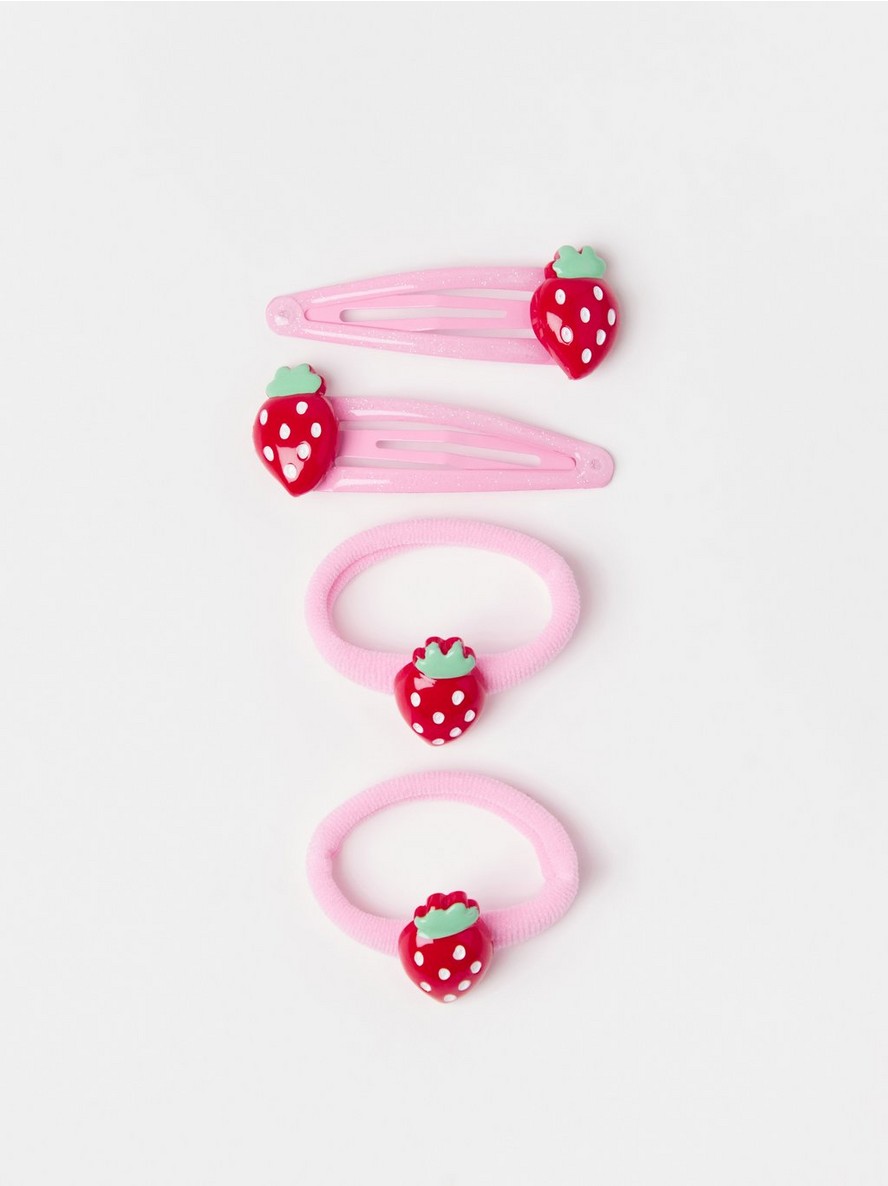 Set za kosu – 4-piece  hair set with strawberries