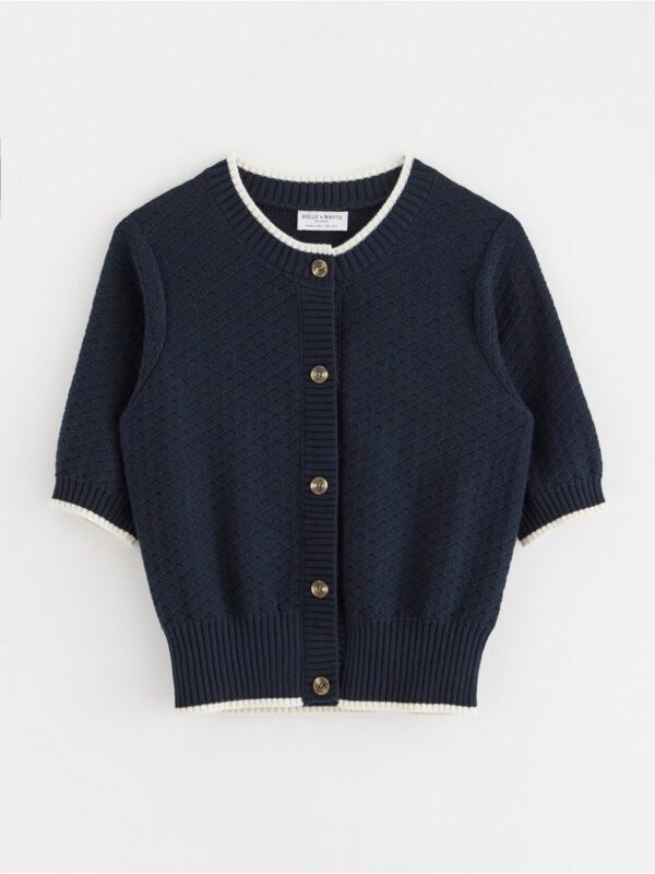 Short-sleeved knitted cardigan - 3006322-2521