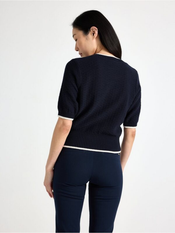 Short-sleeved knitted cardigan - 3006322-2521