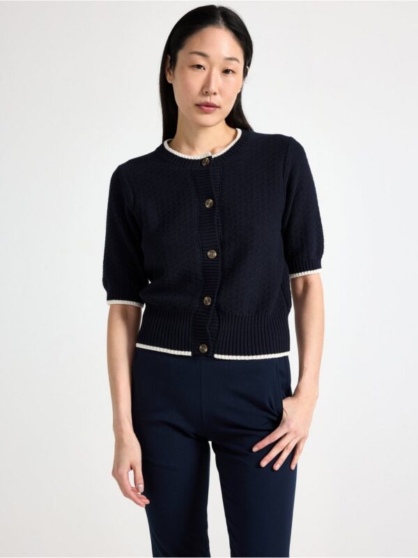 Short-sleeved knitted cardigan - 3006322-2521