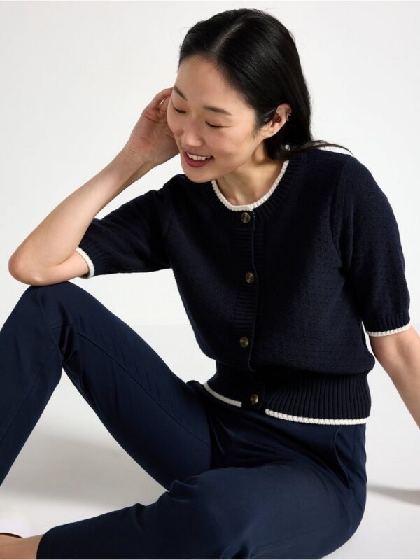 Short-sleeved knitted cardigan - 3006322-2521
