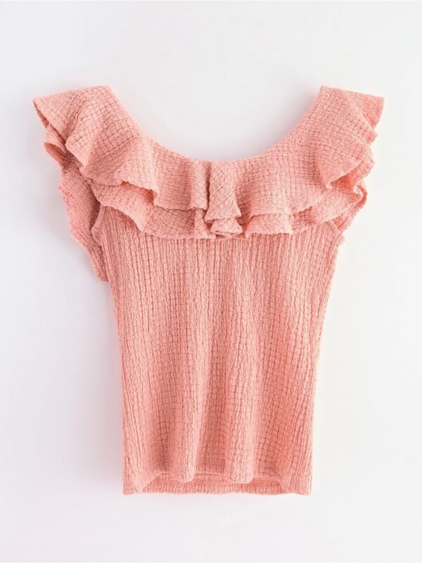 Sleeveless top with flounce - 3006572-8642