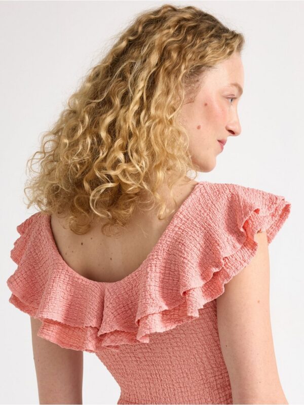 Sleeveless top with flounce - 3006572-8642