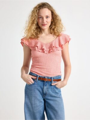 Sleeveless top with flounce - 3006572-8642