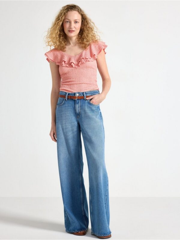Sleeveless top with flounce - 3006572-8642