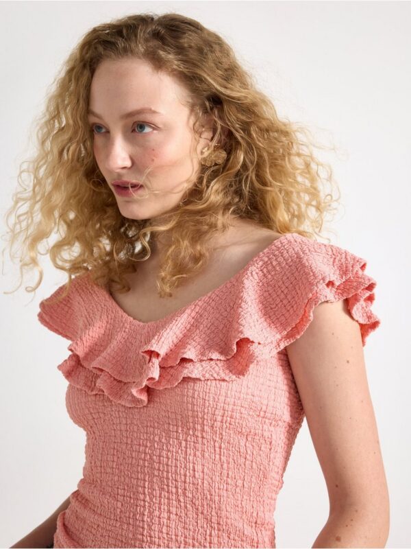 Sleeveless top with flounce - 3006572-8642