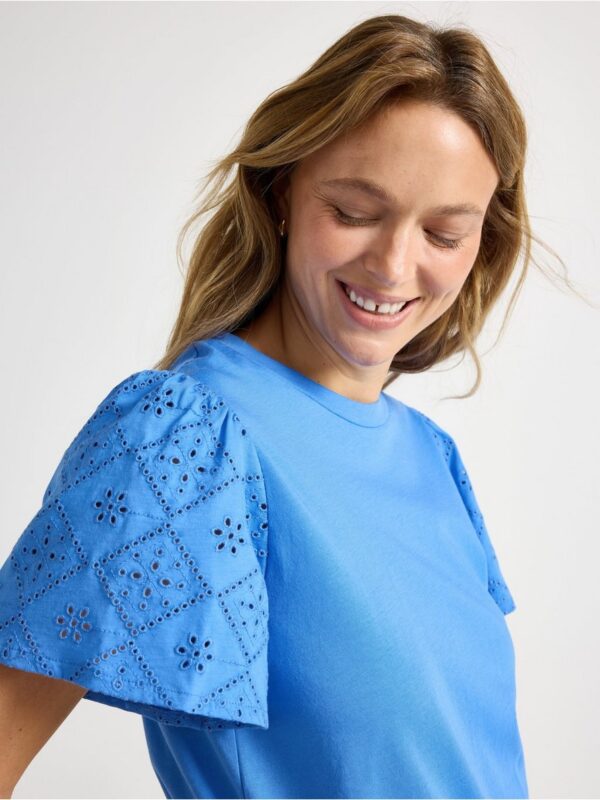 Top with broderie anglaise - 3007258-8467