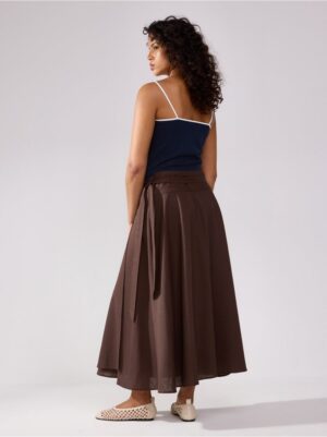 Midi wrap skirt in linen blend - 3000513-7317