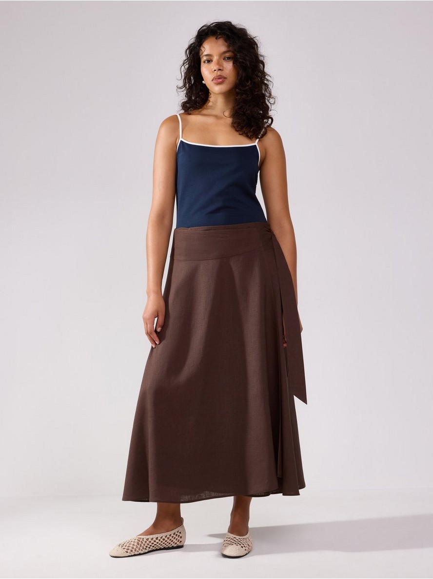 Suknja – Midi wrap skirt in linen blend