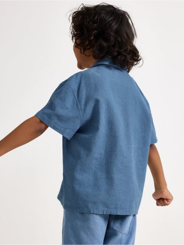 Short-sleeved shirt in linen blend - 3004567-9392
