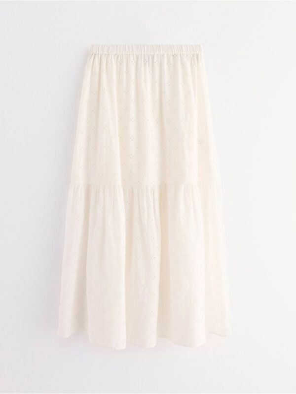 Maxi skirt with broderie anglaise - 3005215-7862