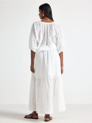 Maxi skirt with broderie anglaise - 3005215-7862