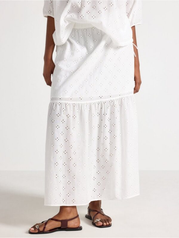 Maxi skirt with broderie anglaise - 3005215-7862