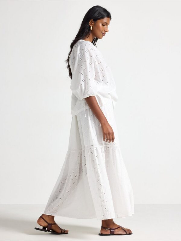Maxi skirt with broderie anglaise - 3005215-7862