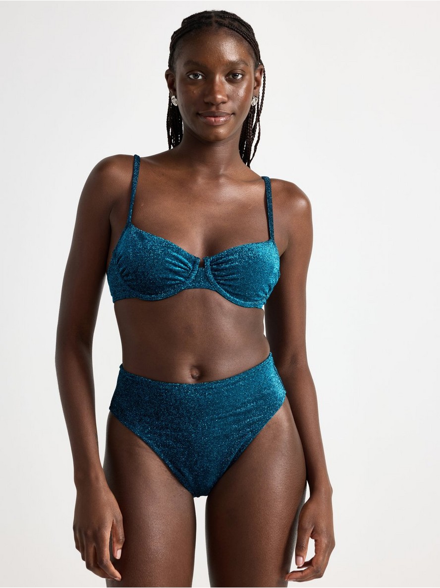 Kupaci kostim donji deo – High-waisted bikini bottom with lurex