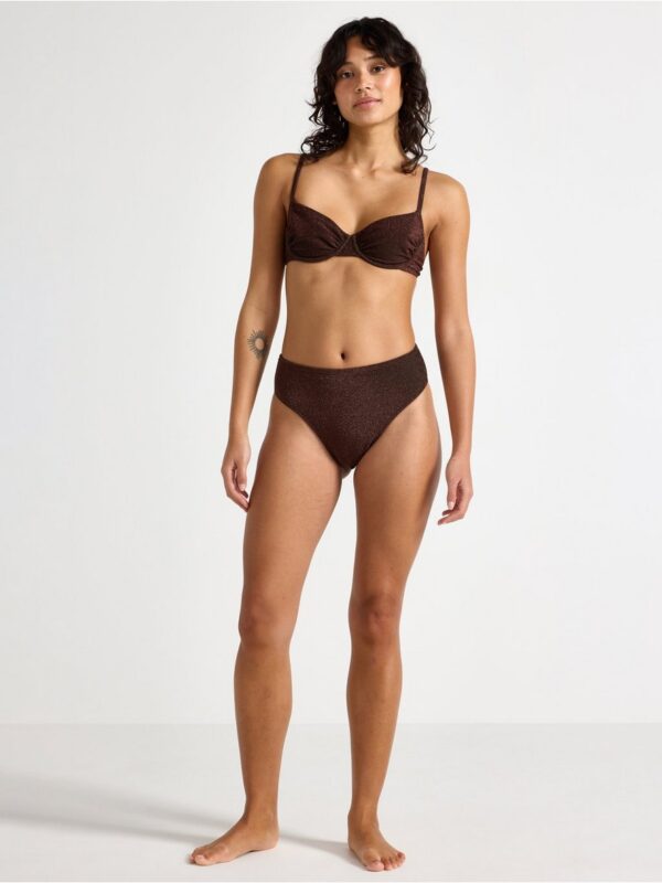 High-waisted bikini bottom with lurex - 3005253-8117