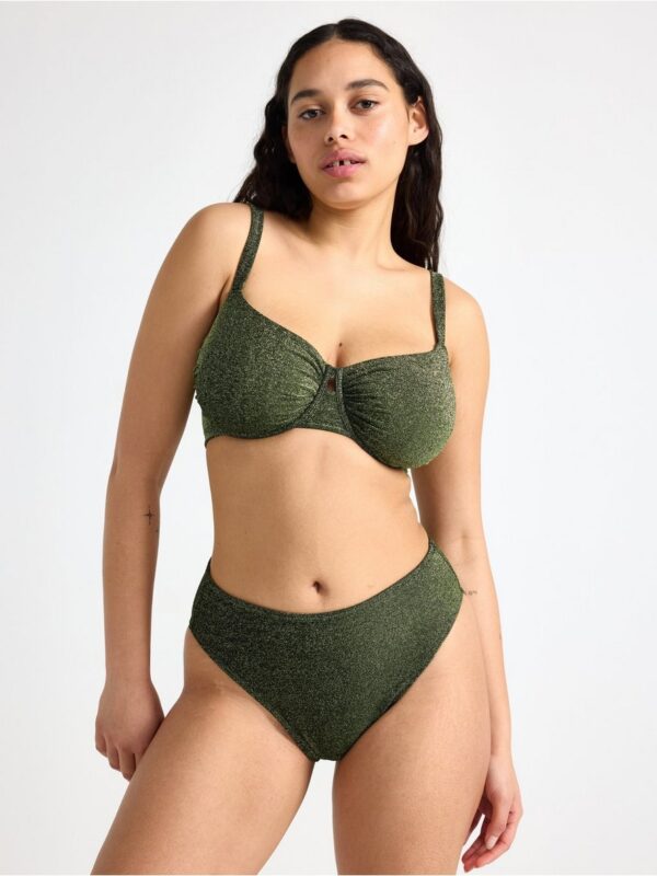 High-waisted bikini bottom with lurex - 3005253-8597