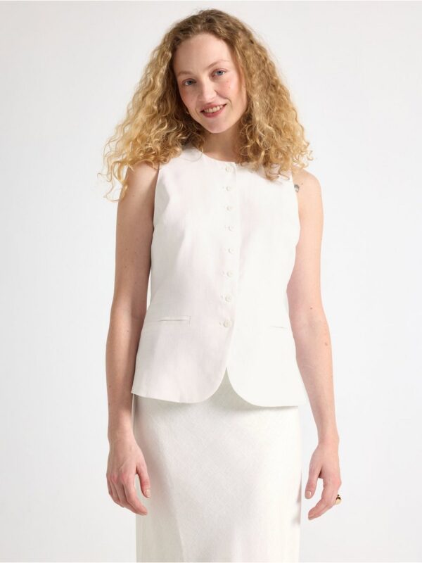 Vest in linen blend - 3005377-70