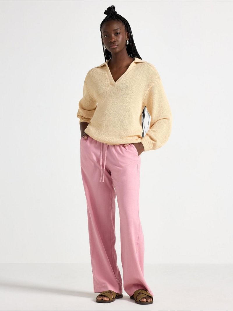 BELLA straight trousers in linen blend - 3005381-7139