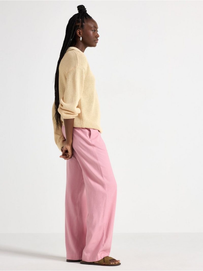 BELLA straight trousers in linen blend - 3005381-7139