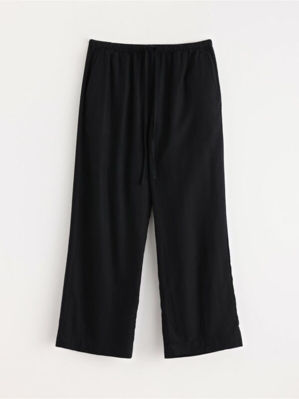 BELLA straight cropped trousers in linen blend - 3005394-80