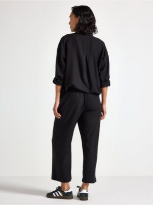 BELLA straight cropped trousers in linen blend - 3005394-80
