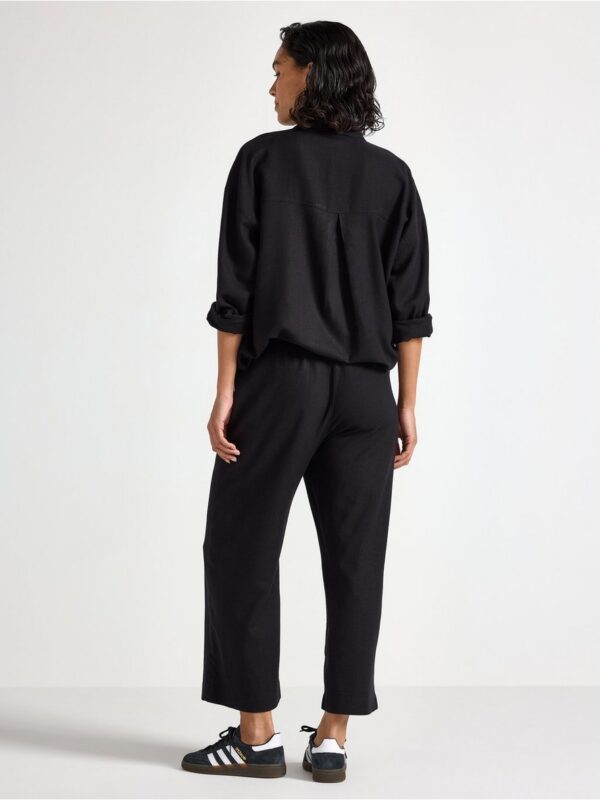 BELLA straight cropped trousers in linen blend - 3005394-80