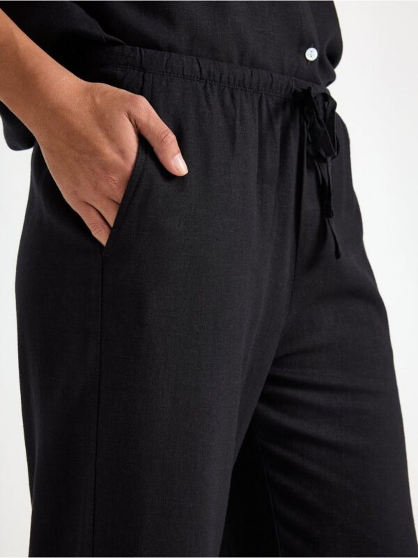 BELLA straight cropped trousers in linen blend - 3005394-80