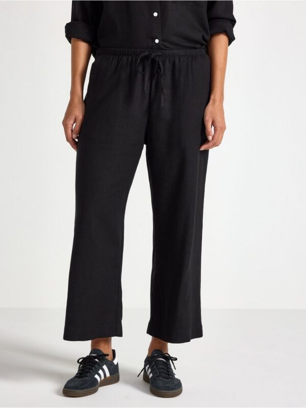 BELLA straight cropped trousers in linen blend - 3005394-80