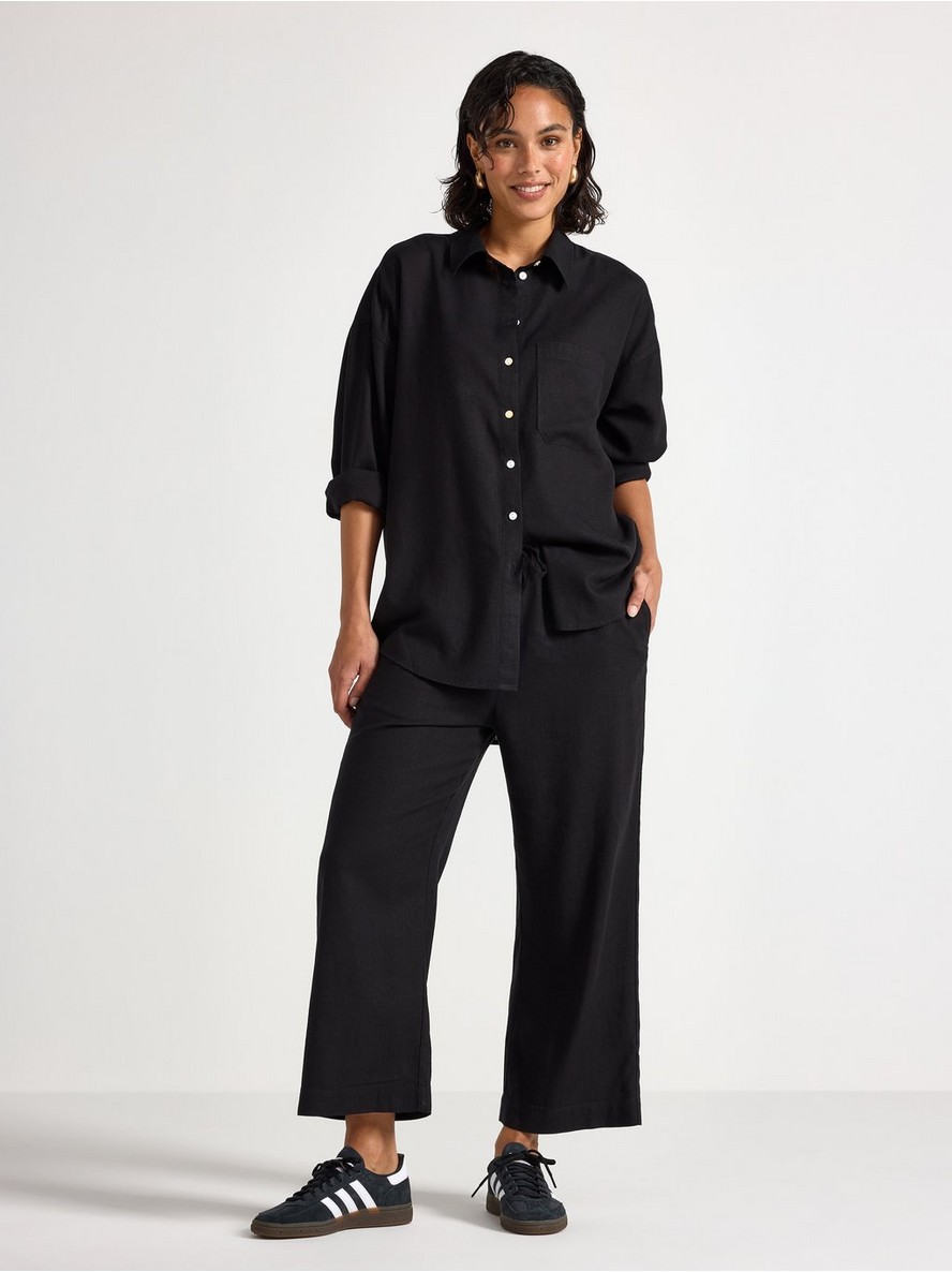 Pantalone – BELLA straight cropped trousers in linen blend