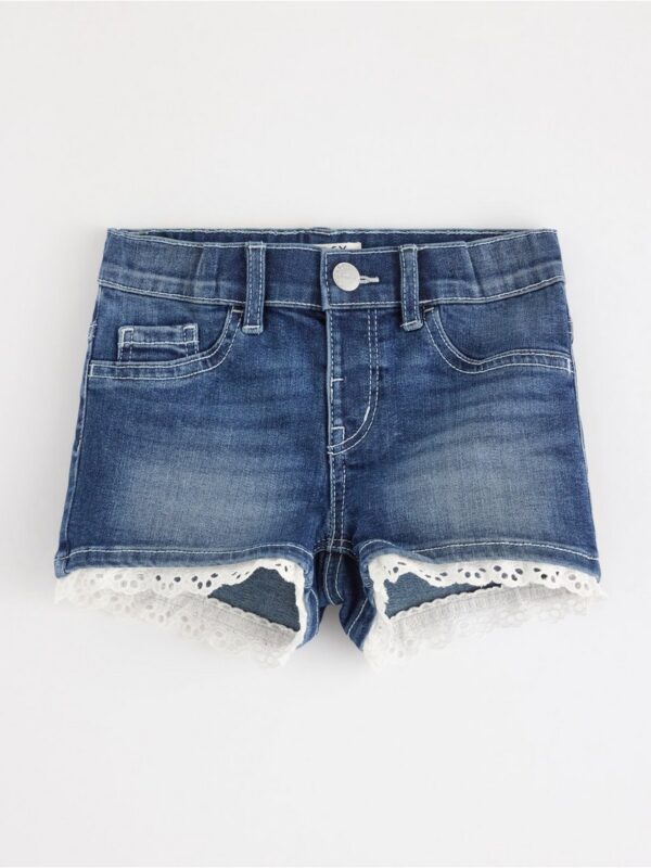 Denim shorts with lace - 3005408-790