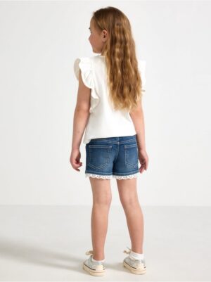 Denim shorts with lace - 3005408-790