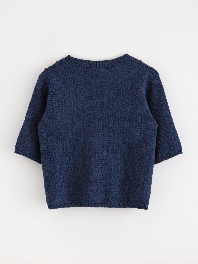 Knitted short-sleeved jumper - 3005515-2150