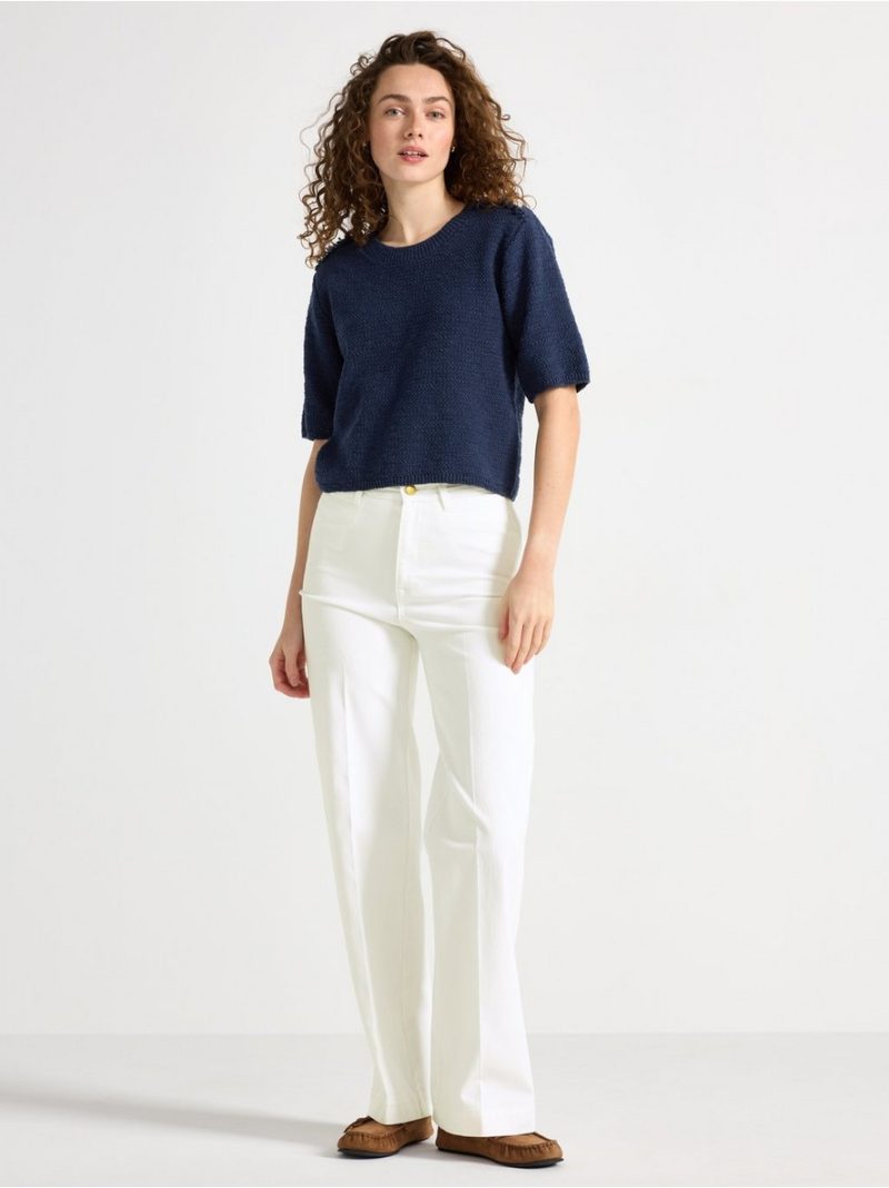 Knitted short-sleeved jumper - 3005515-2150