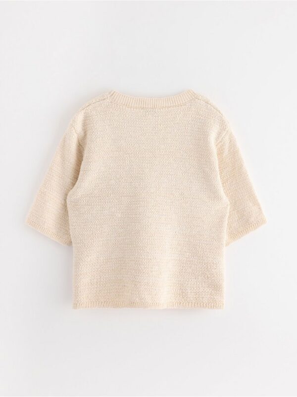 Knitted short-sleeved jumper - 3005515-6809