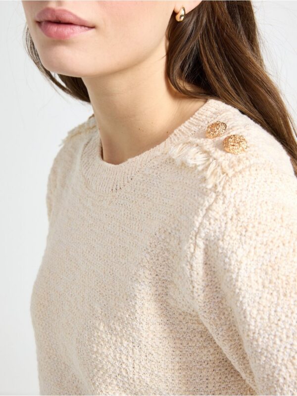 Knitted short-sleeved jumper - 3005515-6809