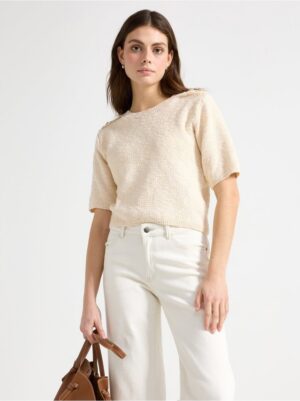 Knitted short-sleeved jumper - 3005515-6809