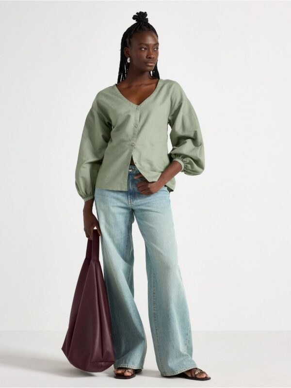 Blouse in linen blend - 3005518-5601