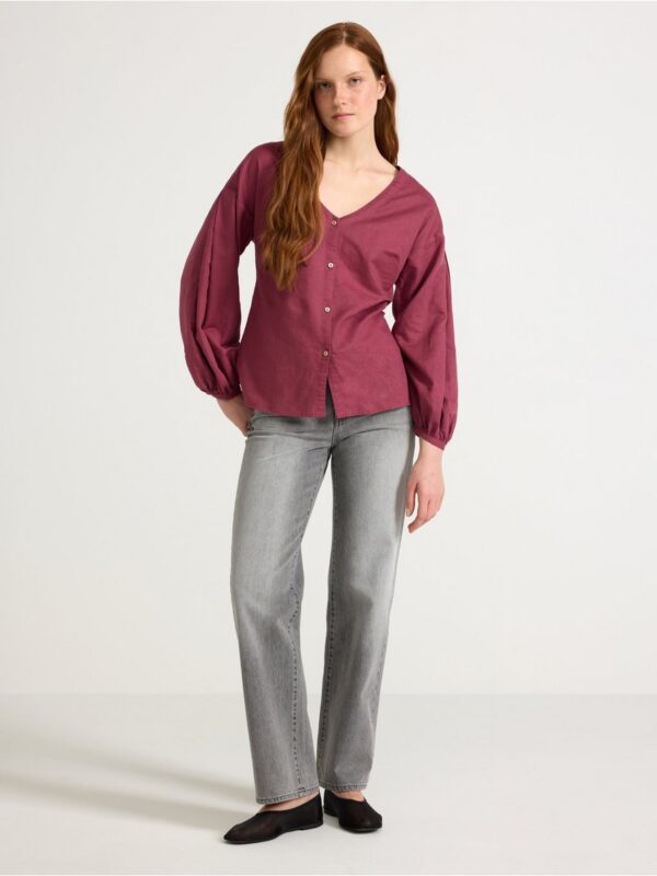 Blouse in linen blend - 3005518-7048