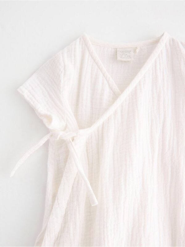 Wrap bodysuit in cotton gauze - 3005589-325