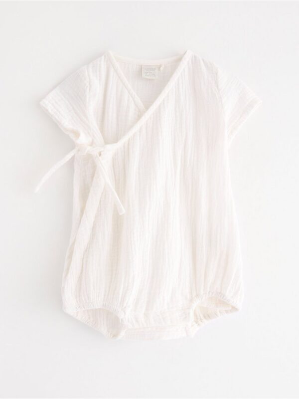 Wrap bodysuit in cotton gauze - 3005589-325