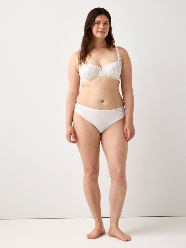 Brazilian briefs with broderie anglaise - 3005629-70