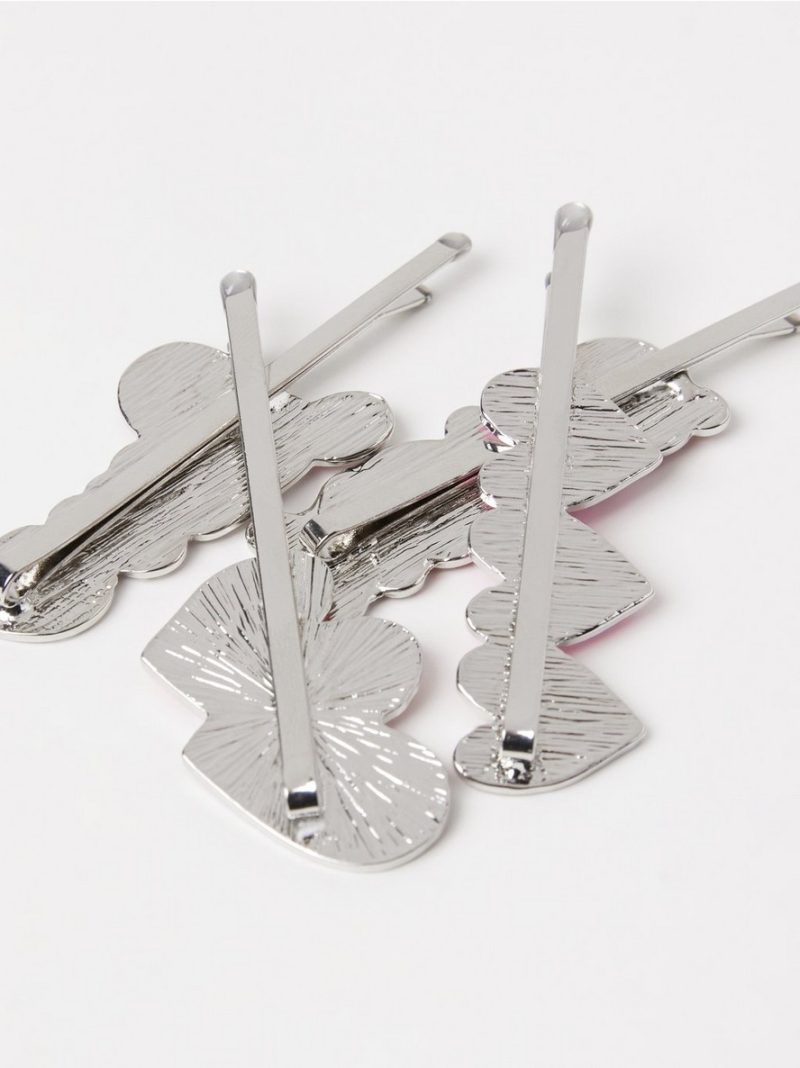 4-pack hair pins with hearts - 3005925-7754