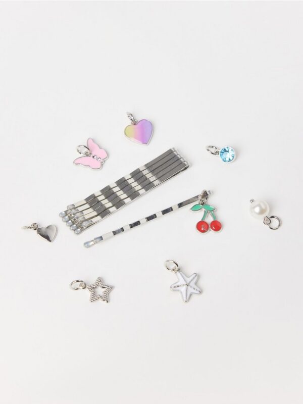 6-pack  hair pin with decoration - 3005933-10