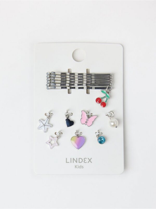 6-pack  hair pin with decoration - 3005933-10